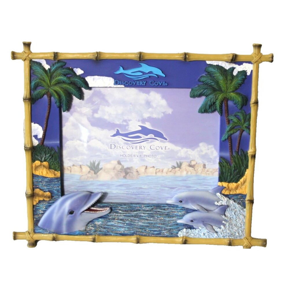 Florida Discovery Cove Souvenir Dolphine 3D Picture Frame 6"x8" Photo